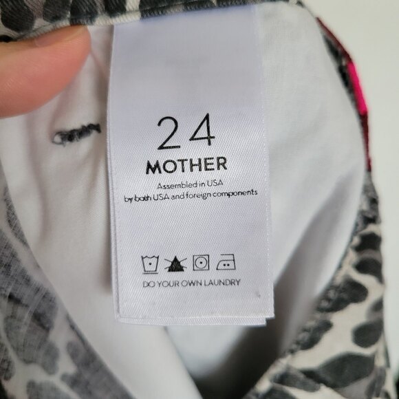 Mother The No Zip Misfit Jungle Eyes Animal Print Linen Striped Jogger Pants 24 - Picture 15 of 17
